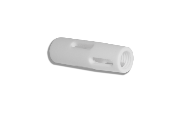 Verstellhülse aus Teflon (PTFE) konisch mit Kühlschlitzen Ansicht 1